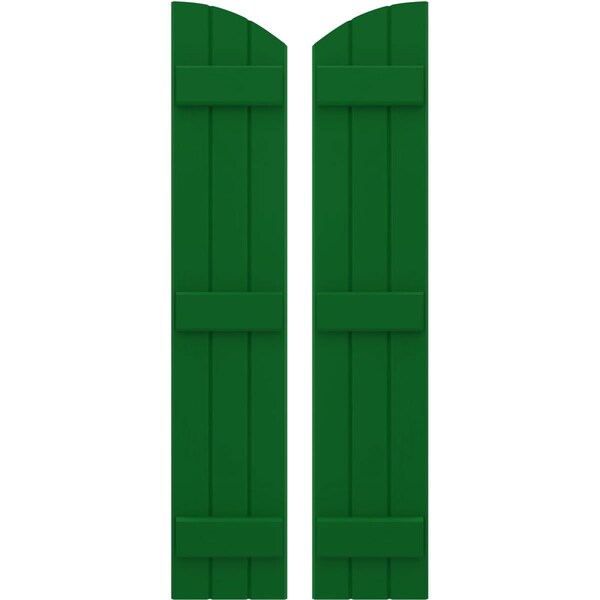 Ekena Millwork Americraft 3-Board (3 Batten) Wood Joined Board-n-Batten Shutters w/Ellipt Top, ARW401BE311X77HGH, PR ARW401BE311X77HGH - main